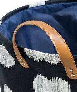 Honey-Can-Do - Canvas Scribble Hamper - Navy Blue