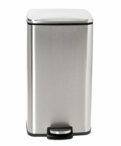 Honey-Can-Do - Set of Stainless Steel Step Trash Cans with Lid - Silver