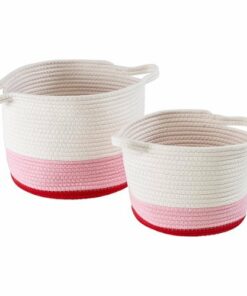 Honey-Can-Do - Nesting Cotton Rope Storage Basket Set Ombré - White 1