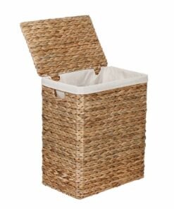 Honey-Can-Do - 7-Piece Water Hyacinth Woven Bathroom Storage Basket Set - Natural