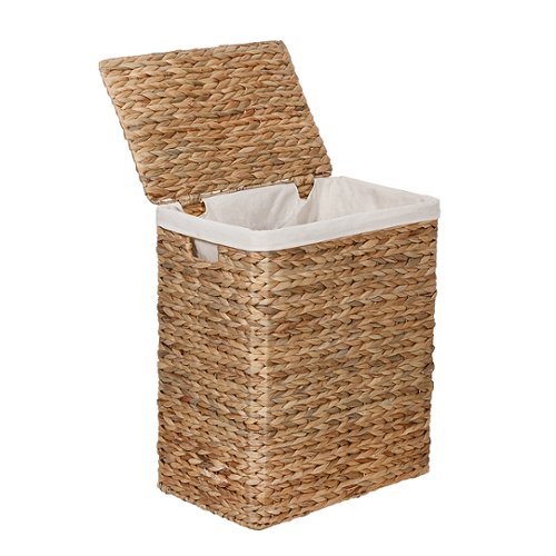 Honey-Can-Do - 7-Piece Water Hyacinth Woven Bathroom Storage Basket Set - Natural