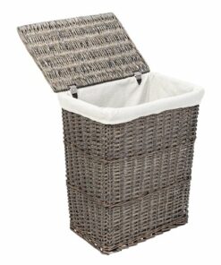 Honey-Can-Do - 7-Piece Split Willow Woven Bathroom Storage Basket Set - Grey