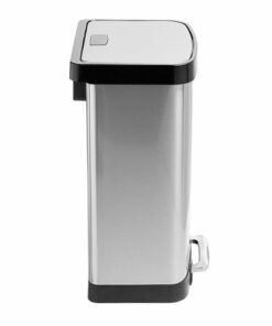 Honey-Can-Do - 50 Liter Large Stainless Steel Step Trash Can with Lid - Silver