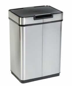 Honey-Can-Do - 50 Liter Stainless Steel Sensor Trash Can - Silver