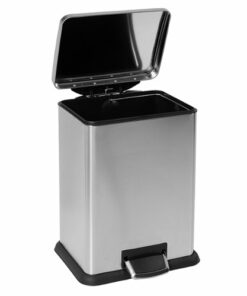 Honey-Can-Do - 58 Liter Tall and Wide Stainless Steel Step Trash Can with Lid - Silver
