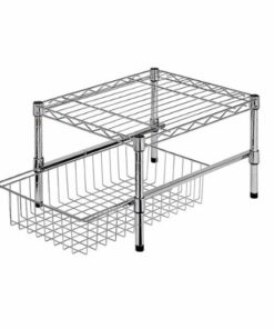 Honey-Can-Do - Stacking Cabinet Organizer - Chrome