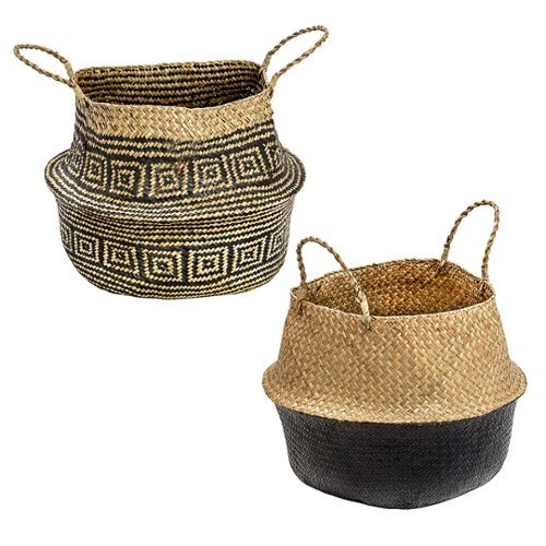 Honey-Can-Do - 2pc Folding Belly Baskets - Natural