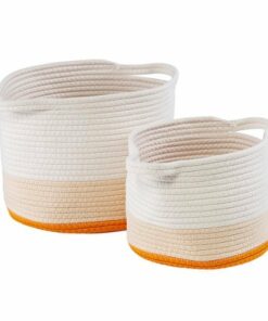 Honey-Can-Do - Nesting Cotton Rope Storage Basket Set Ombré - White 2
