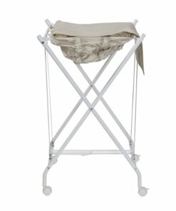 Honey-Can-Do - Single Bounce Back Hamper - No Bend Laundry Basket with Wheels and Lid - White