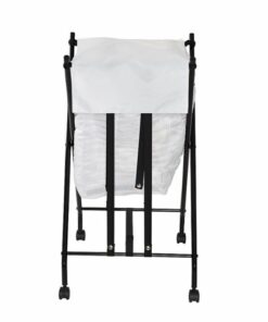 Honey-Can-Do - Single Bounce Back Hamper - No Bend Laundry Basket with Wheels and Lid - Black