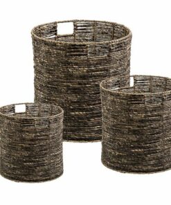 Honey-Can-Do - Set of Three Decorative Nesting Storage Baskets - Brown