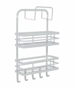 Honey-Can-Do - Over Cabinet Door Organizer with Hooks - White