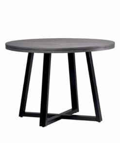 Walker Edison - Rustic Distressed Solid Wood Round Dining Table - Grey