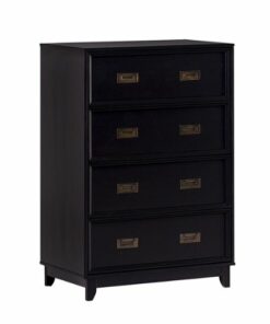 Walker Edison - Classic Solid Wood 4-Drawer Dresser - Black