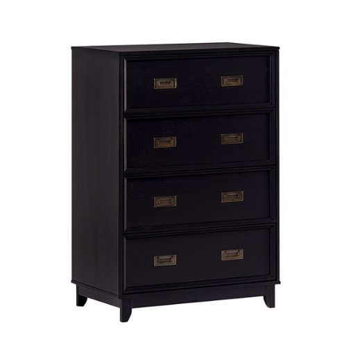 Walker Edison - Classic Solid Wood 4-Drawer Dresser - Black