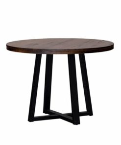 Walker Edison - Rustic Distressed Solid Wood Round Dining Table - Mahogany