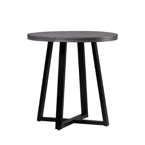 Walker Edison - Rustic Distressed Counter-Height Solid Wood Dining Stool - Grey 1