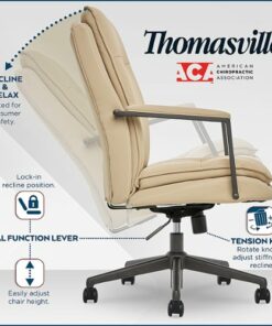 Thomasville - Upton Bonded Leather Office Chair - Cream