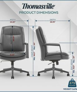 Thomasville - Upton Bonded Leather Office Chair - Gray