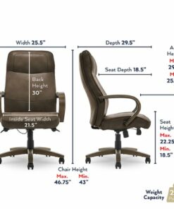 Thomasville - Bonded Leather Executive Office Chair - Brown