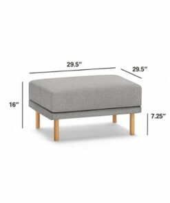 Burrow - Contemporary Range Ottoman - Heather Charcoal 0