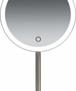 Ilios - Rechargeable 1x Round Tabletop Mirror - Silver