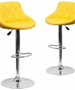Flash Furniture - Caldwell Contemporary Vinyl Barstool (set of 2) - Yellow