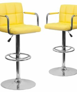 Flash Furniture - Genna Contemporary Vinyl Barstool (set of 2) - Yellow