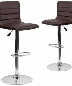 Flash Furniture - Vincent Contemporary Vinyl Barstool (set of 2) - Brown