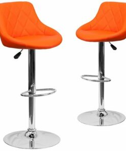 Flash Furniture - Caldwell Contemporary Vinyl Barstool (set of 2) - Orange