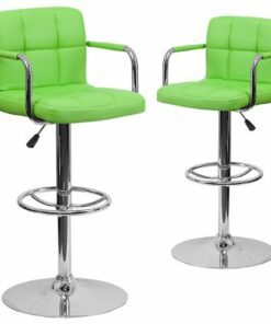 Flash Furniture - Genna Contemporary Vinyl Barstool (set of 2) - Green