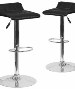 Flash Furniture - Alice Contemporary Vinyl Barstool (set of 2) - Black