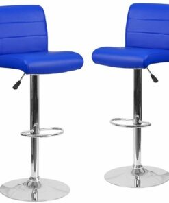 Flash Furniture - Marietta Contemporary Vinyl Barstool (set of 2) - Blue