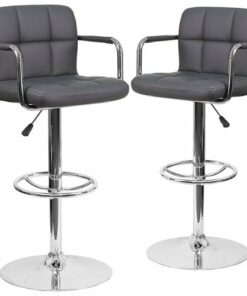Flash Furniture - Genna Contemporary Vinyl Barstool (set of 2) - Gray