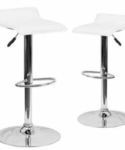 Flash Furniture - Athens Contemporary Vinyl Barstool (set of 2) - White