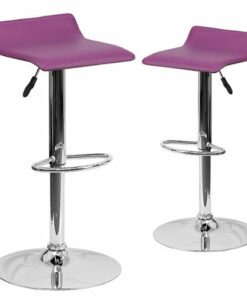 Flash Furniture - Athens Contemporary Vinyl Barstool (set of 2) - Purple