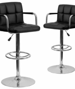 Flash Furniture - Genna Contemporary Vinyl Barstool (set of 2) - Black