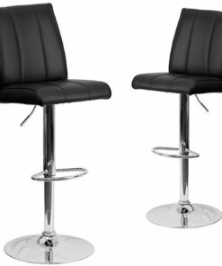 Flash Furniture - Charles Contemporary Vinyl Barstool (set of 2) - Black