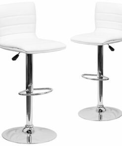 Flash Furniture - Vincent Contemporary Vinyl Barstool (set of 2) - White 0