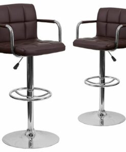 Flash Furniture - Genna Contemporary Vinyl Barstool (set of 2) - Brown