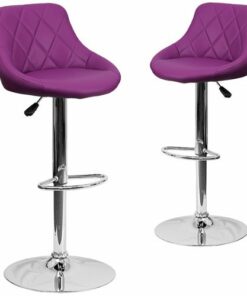 Flash Furniture - Caldwell Contemporary Vinyl Barstool (set of 2) - Purple