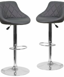 Flash Furniture - Caldwell Contemporary Vinyl Barstool (set of 2) - Gray