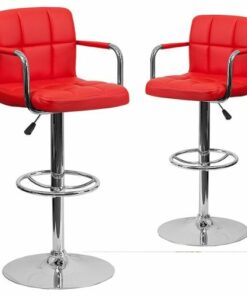 Flash Furniture - Genna Contemporary Vinyl Barstool (set of 2) - Red