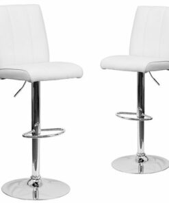 Flash Furniture - Charles Contemporary Vinyl Barstool (set of 2) - White
