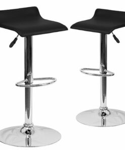 Flash Furniture - Athens Contemporary Vinyl Barstool (set of 2) - Black