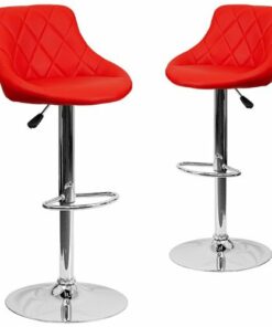 Flash Furniture - Caldwell Contemporary Vinyl Barstool (set of 2) - Red