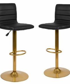Flash Furniture - Vincent Contemporary Vinyl Barstool (set of 2) - Black 1