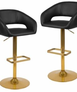 Flash Furniture - Erik Contemporary Vinyl Barstool (set of 2) - Black