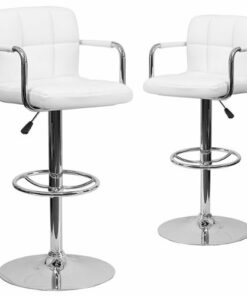 Flash Furniture - Genna Contemporary Vinyl Barstool (set of 2) - White
