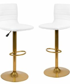 Flash Furniture - Vincent Contemporary Vinyl Barstool (set of 2) - White 1